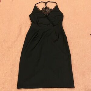 Black Lace négligé Midi Dress with lace back